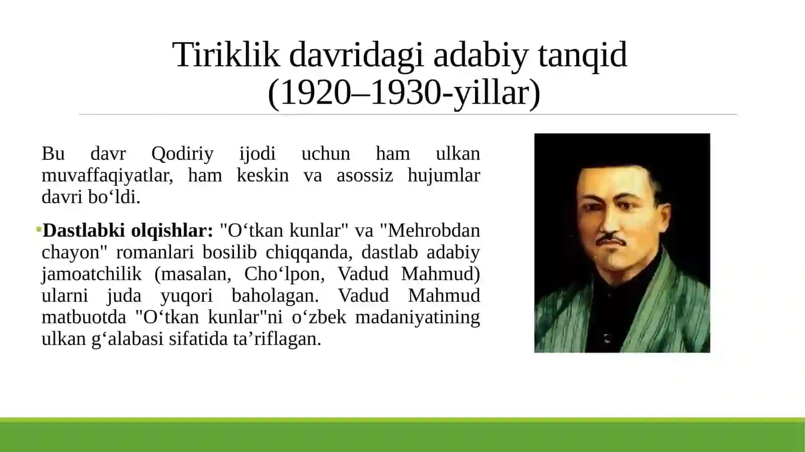 ABDULLA QODIRIY IJODIGA TANQIDCHILIKNING MUNOSABATI. 3