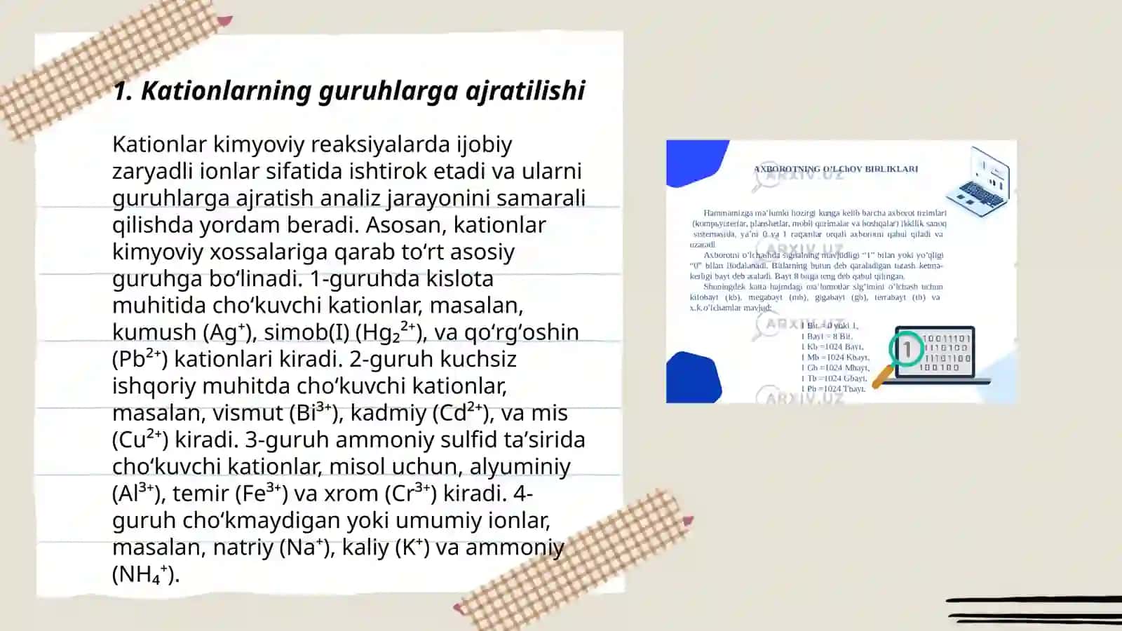 Kationlar va anionlarning guruhlar bo‘yicha sinflanishi 3