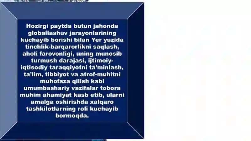 Òzbekistonning xalqaro tashkilotlar bilan hamkorlik aloqalari 3