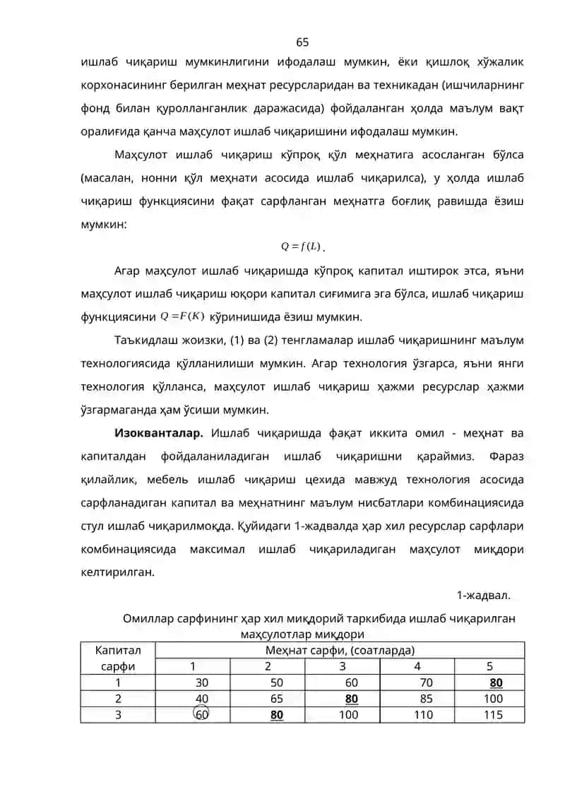 V-Боб. Ишлаб чиқариш назарияси 3