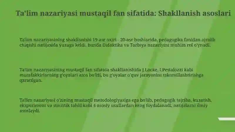 Ta'lim Nazariyasi 3