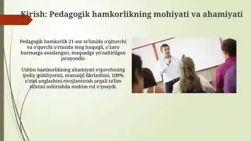 Pedagogik hamkorlikning mohiyati va ahamiyati 3