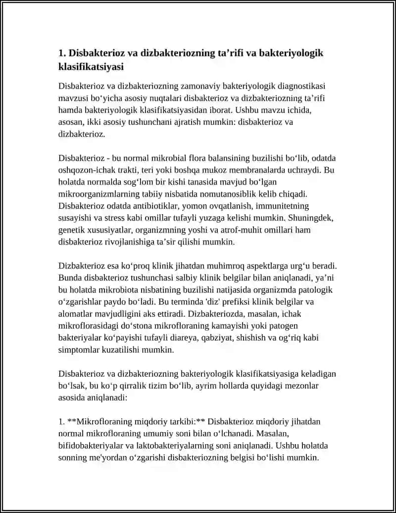 DISBAKTERIOZ VA DIZBAKTERIOZNING ZAMONAVIY BAKTERIOLOGIK DIAGNOSTIKASI 3