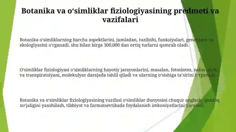 Botanika va o'simliklar fiziologiyasi 3