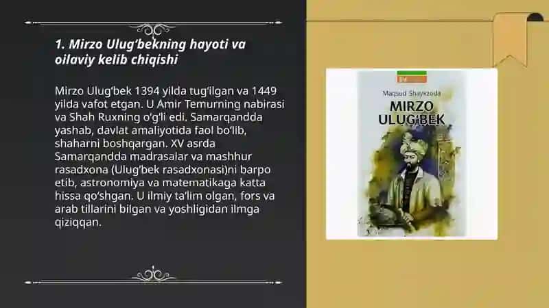 Mirzo Ulug'bek - davlat arbobi va buyuk olim 3