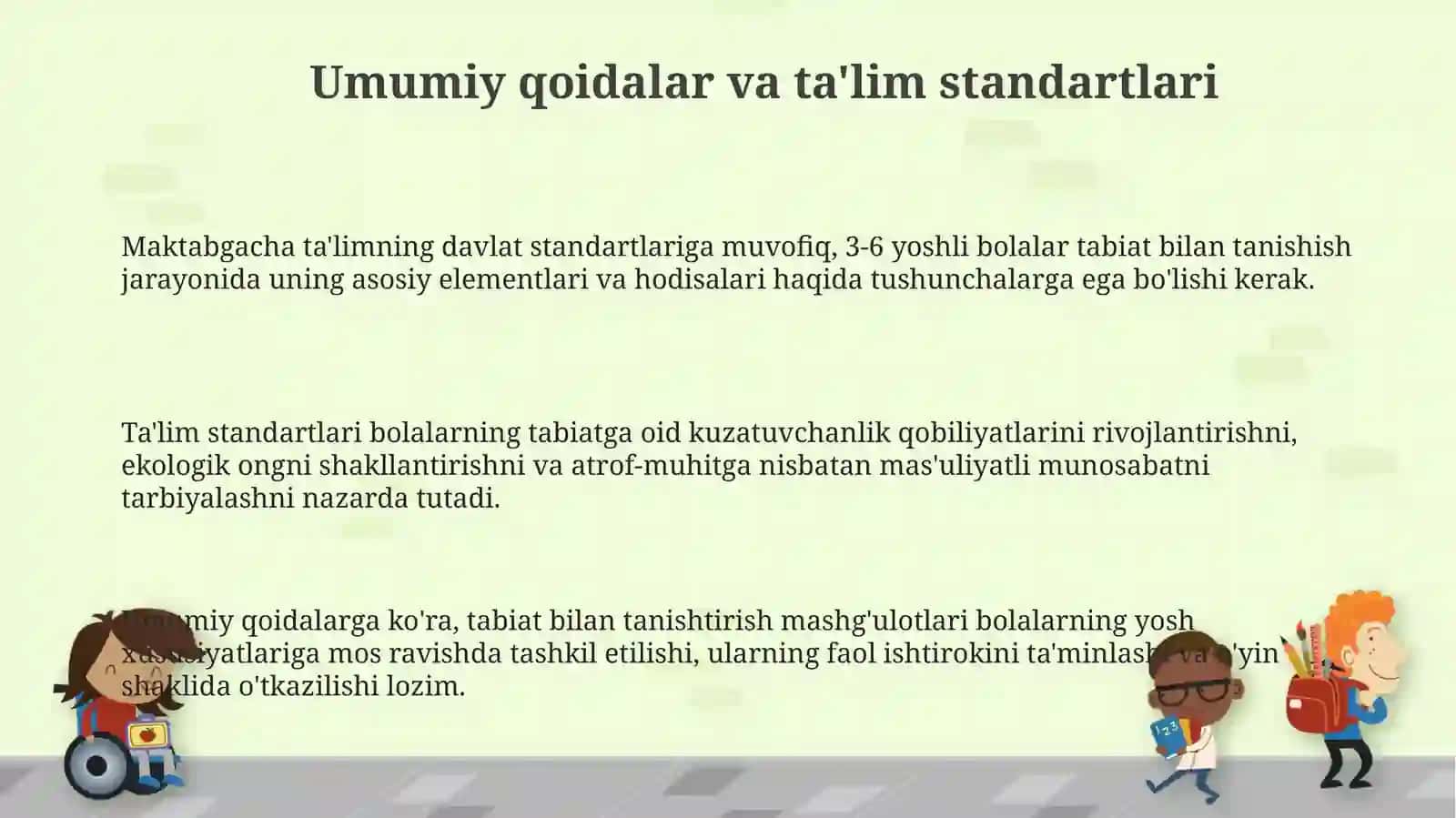 Maktabgacha yoshdagi bolalarni tabiat bilan tanishtirish bo‘yicha davlat talablari 3