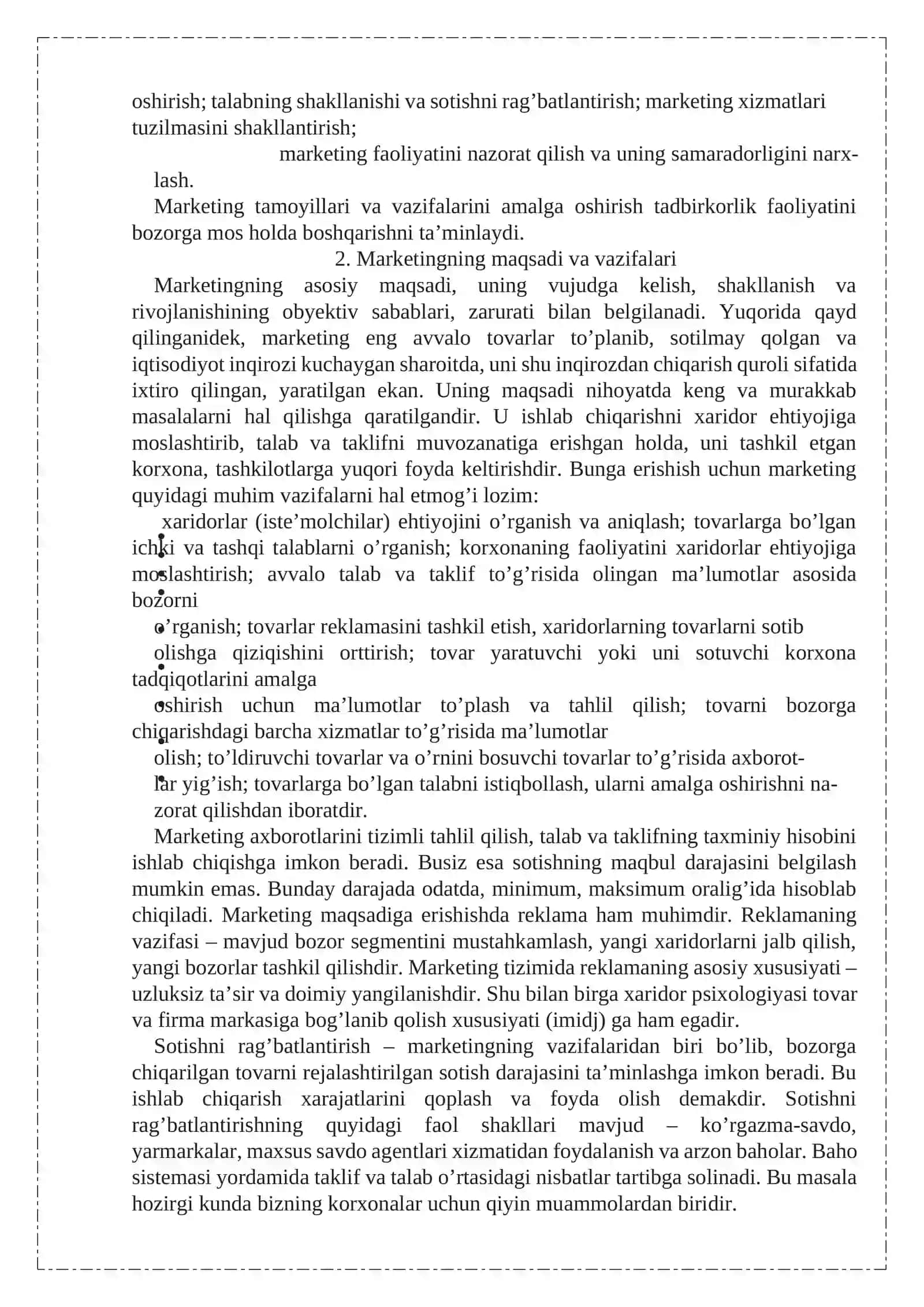 Marketingning tamoyillari, vazifalari va turlari 3