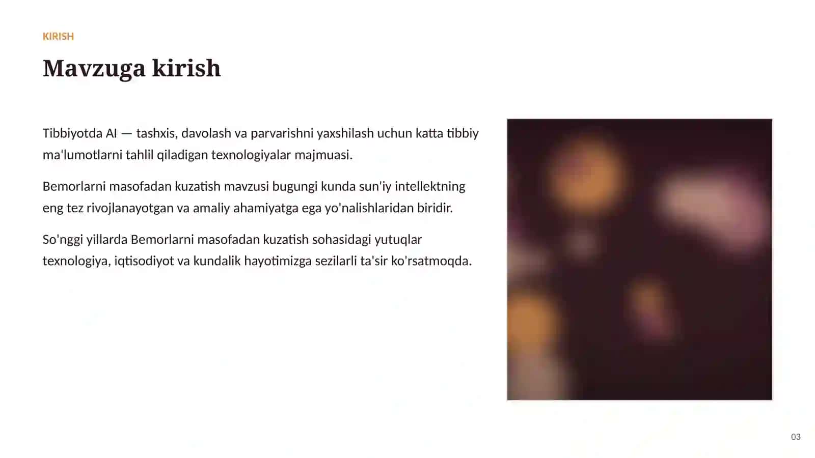SUN'IY INTELLEKT • AI TIBBIYOTDA 3