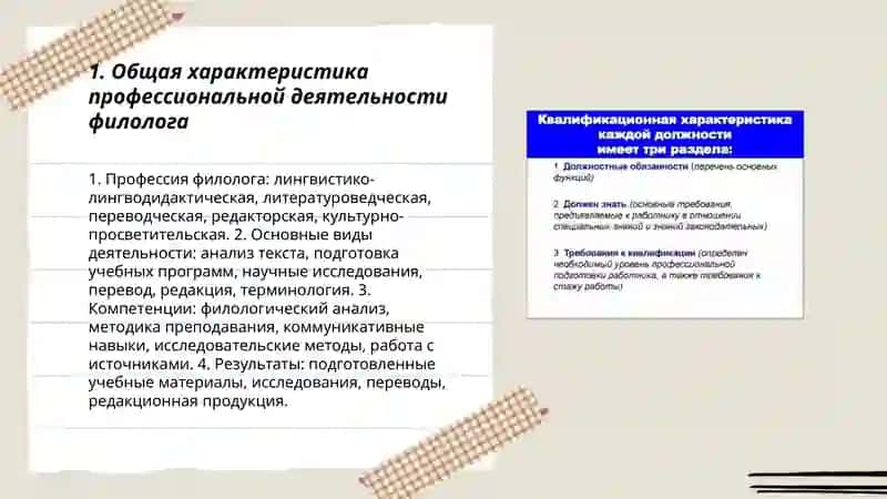 Квалификационная характеристика филолога 3