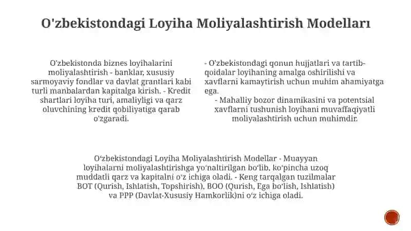 O'zbekistondagi Loyiha Moliyalashtirish Modelları 3