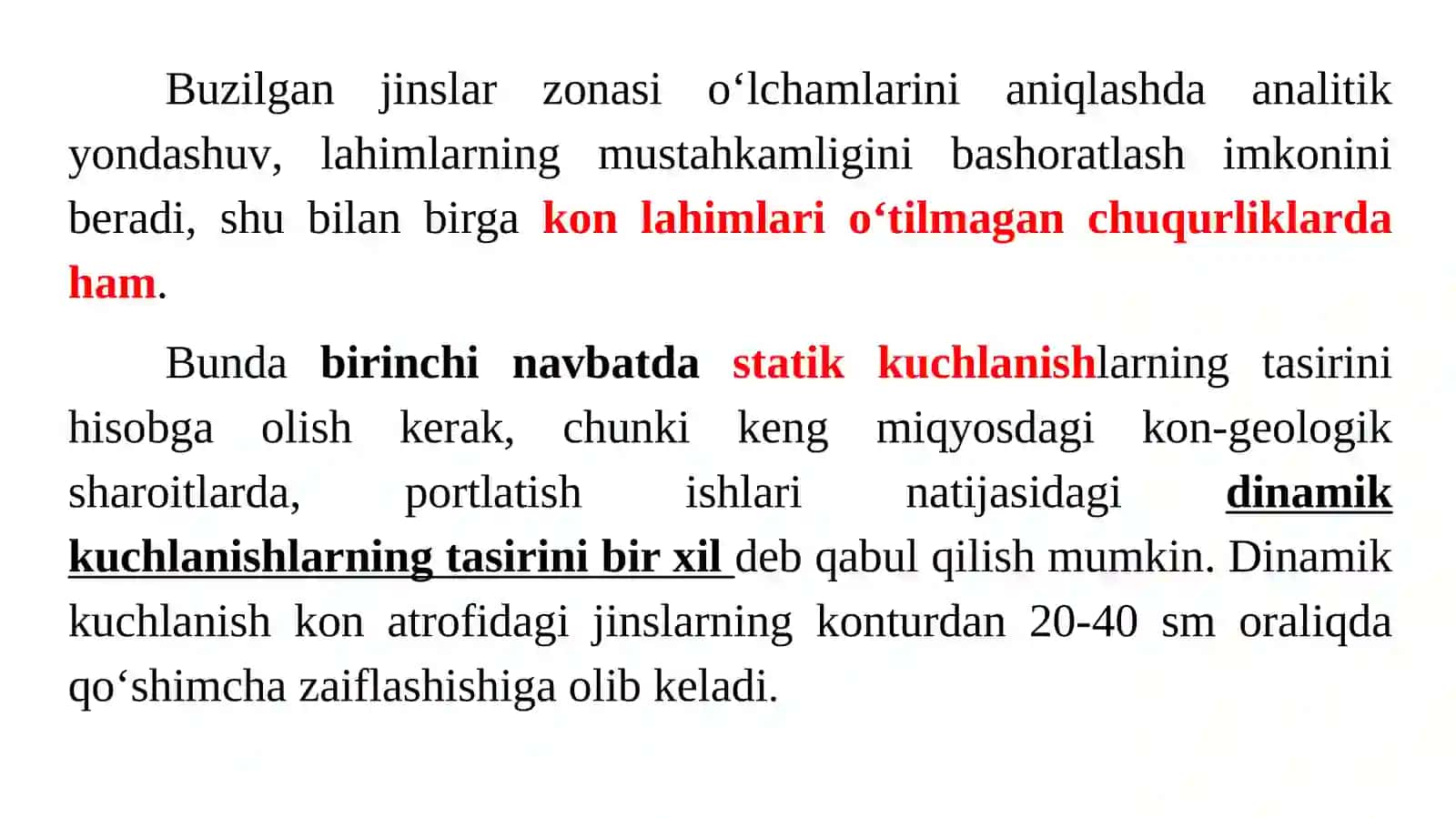 Ma’ruza.Lahimlaratrofidagi zaif tog‘ jinslarining buzilish zonasiparametrlarini aniqlash 3