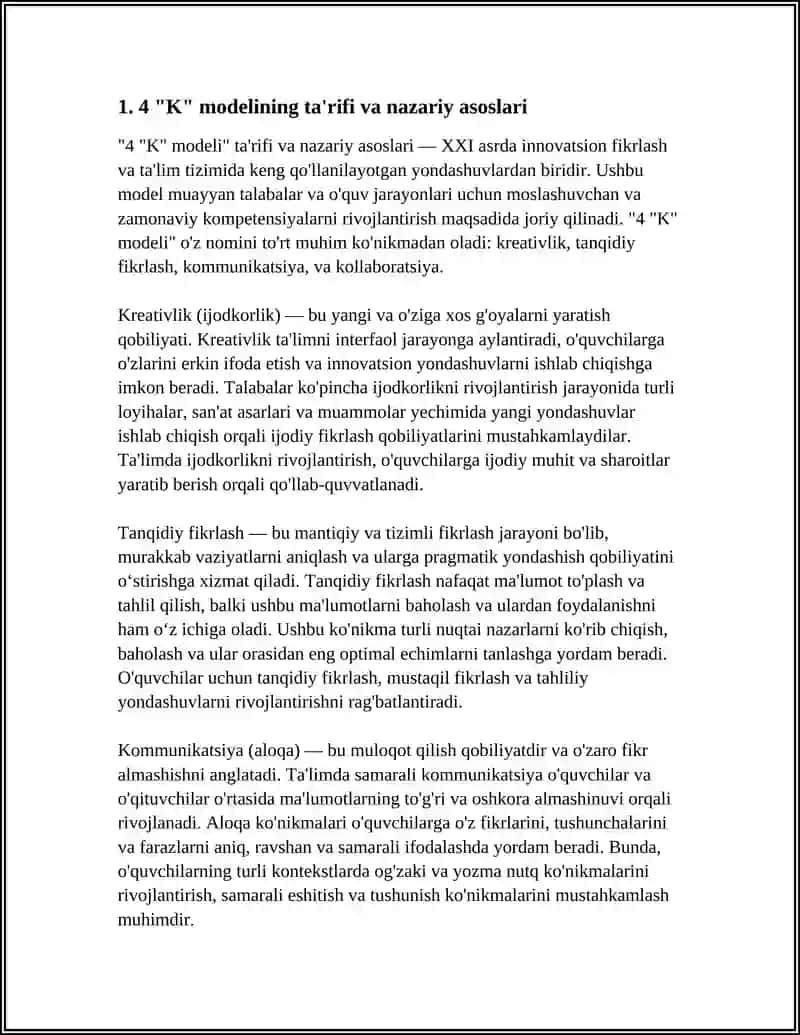 4 "K" MODELI VA UNING MAZMUN MOHIYATI 3
