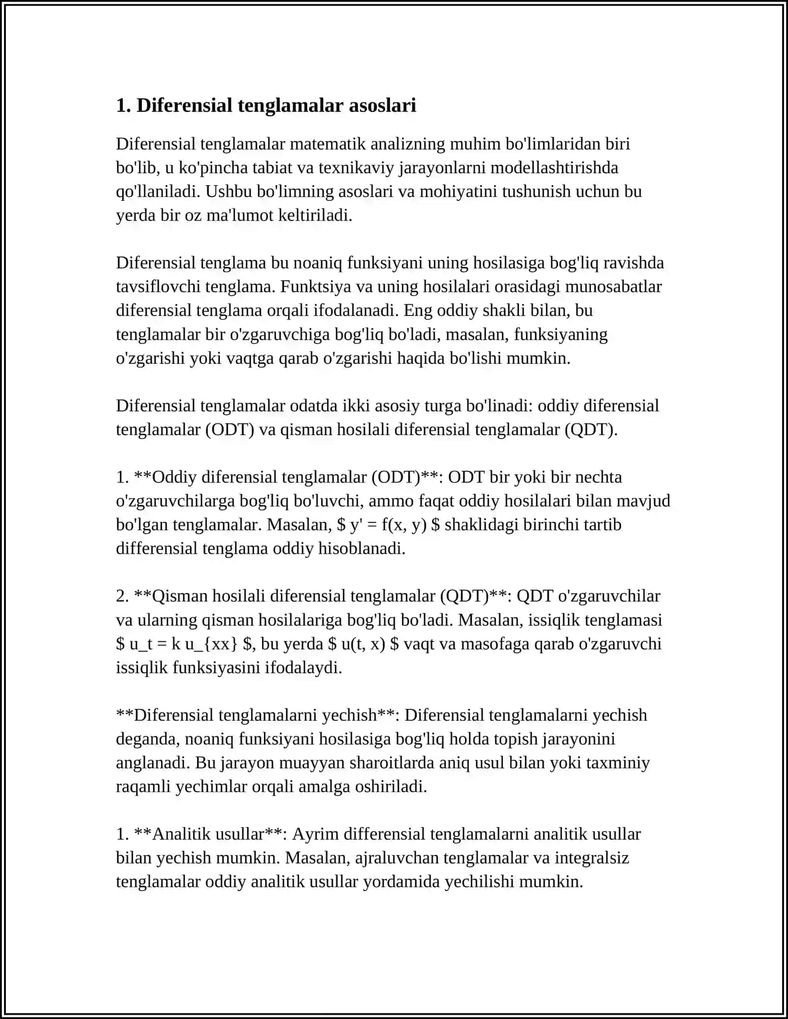 IQLIM VA OB-HAVONI MODELLASHTIRISHDA DIFFERENSIAL HISOB TATBIQLARI 3