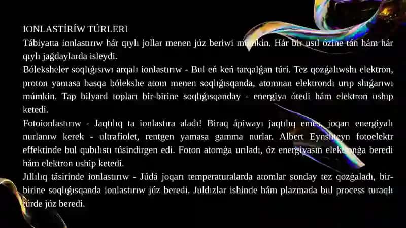 Ionlastırıw 3