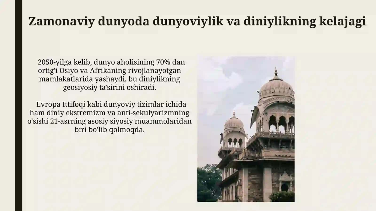Jamiyat hayotidagi dunyoviylik vadiniylikmutanosibligi 3