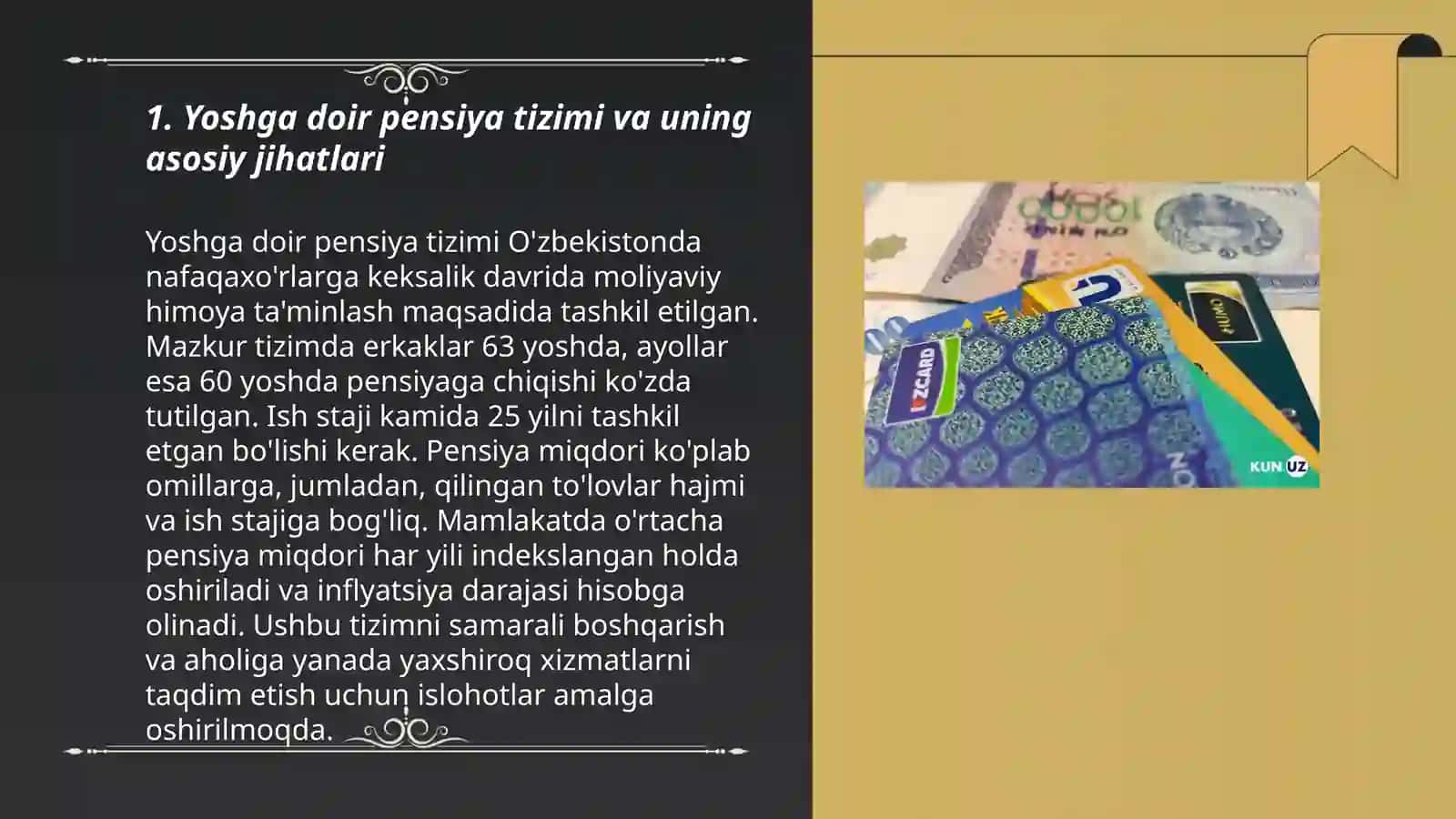 Yoshga dour pensiya, uning umumiy asoslari 3