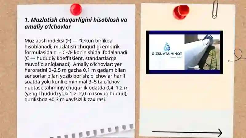 Muzlatish chuqurligini hisoblash va amaliy o‘lchovlar 3