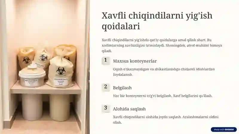 Tibbiy chiqindilarni yigʻish turlari 3