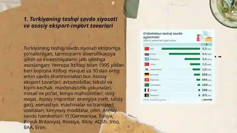 Turkiyaning tashqi savdo siyosati va asosiy eksport-import tovarlari 3