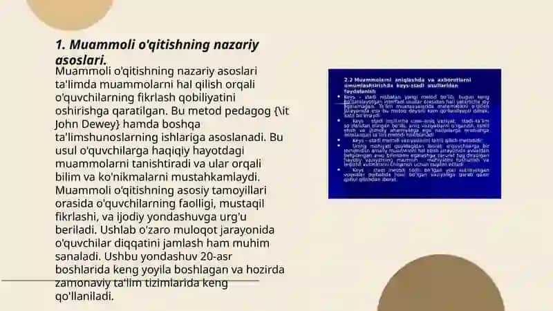 Muammoli o'qitishning nazariy asoslari 3