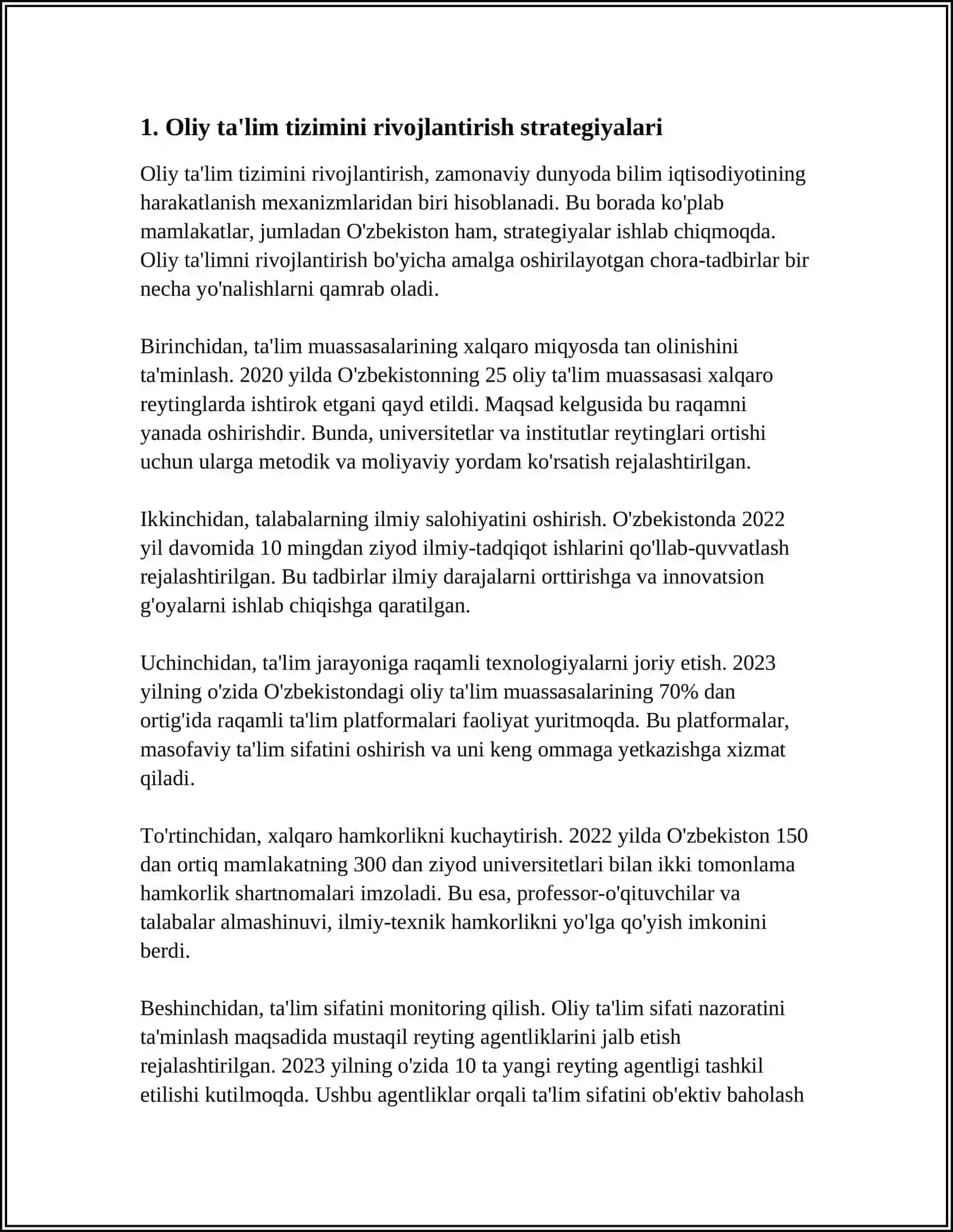 OLIY TAʼLIM TIZIMINI ISLOH ETISH VA PEDAGOGIKA FANINNING ZAMONAVIY KONSEPSIYALARI 3