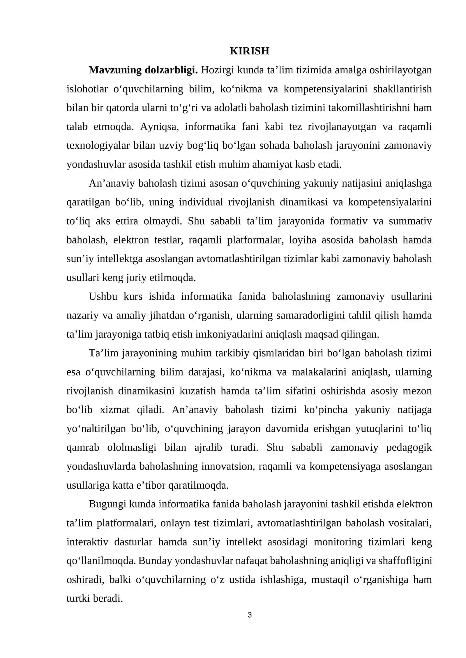 INFORMATIKA FANIDA BAHOLASHNING ZAMONAVIY USULLARI 3