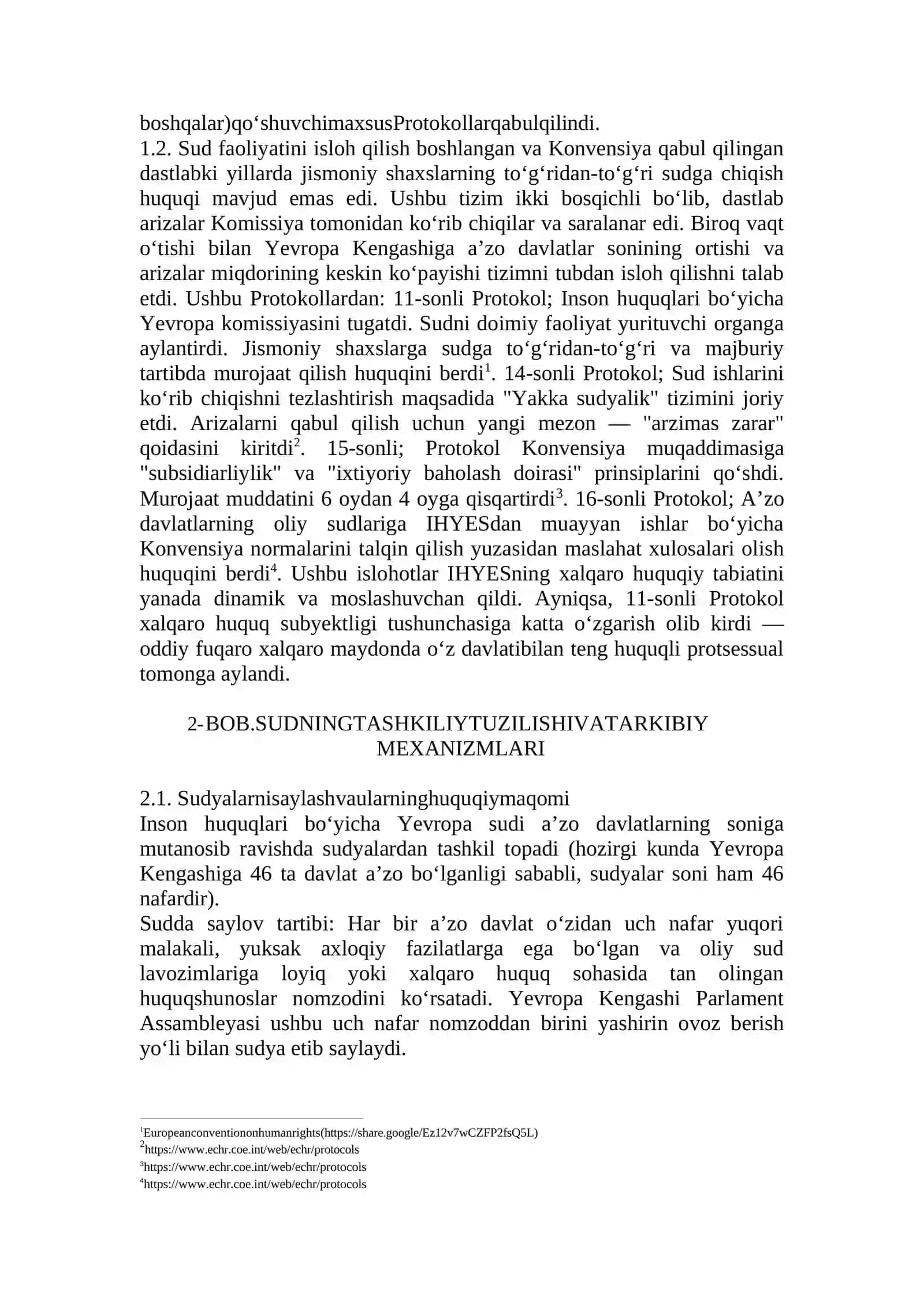 INSONHUQULARINI HIMOYA QILISH BO’YICHA YEVROPA SUDI FAOLIYATI 3