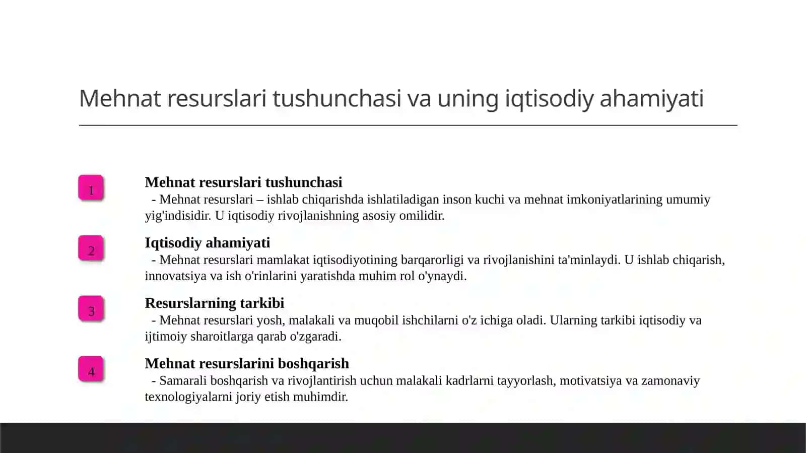 Mehnat resurslari bilan ta'minlanganlik va mehnat unumdorligi tahlili 3