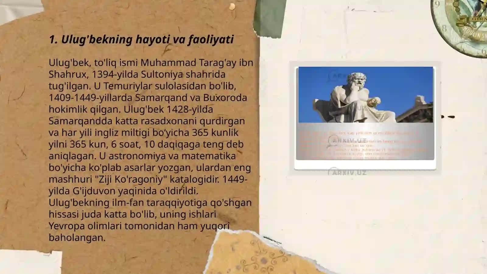 Mirzo Ulug‘bek - davlat arbobi va buyuk olim 3