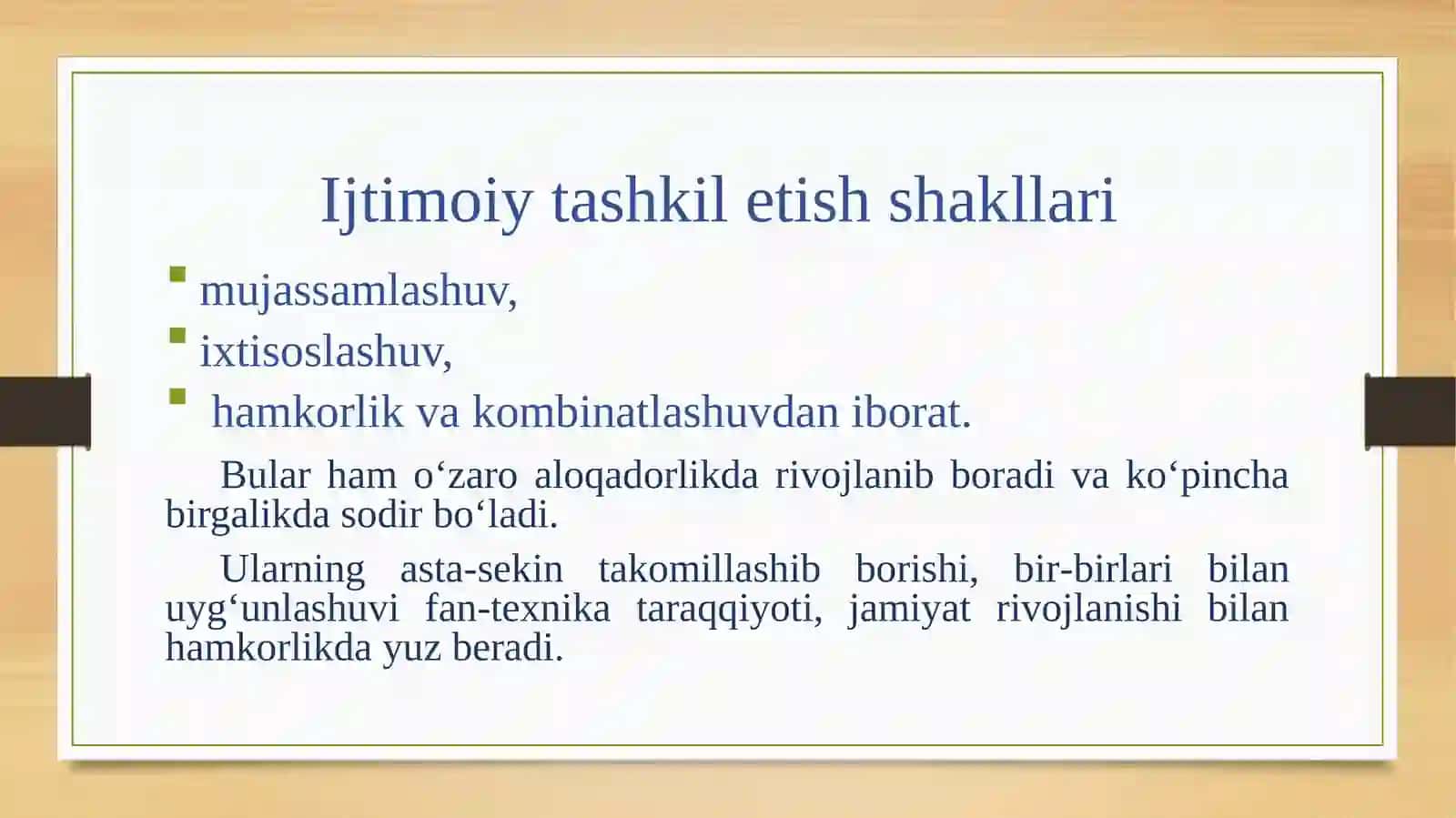Sanoatishlab chiqarishni ijtimoiy tashkil etish shakllari 3