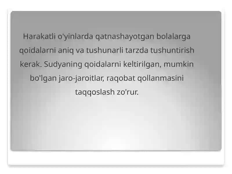 Harakatli O'yinlar 3