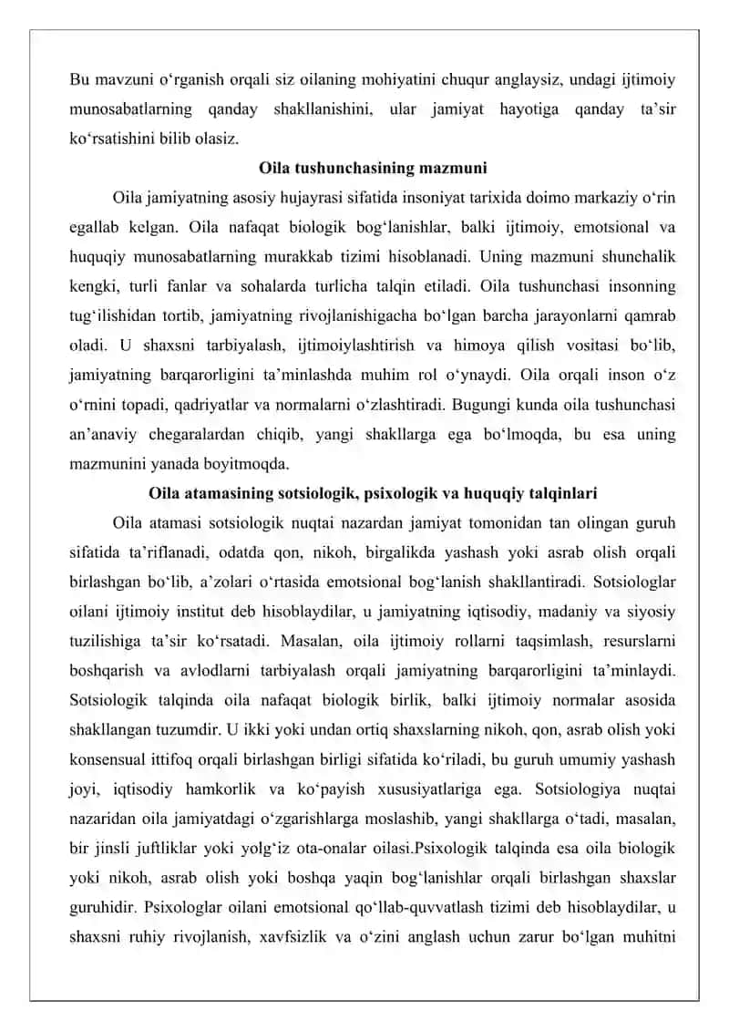 Oila tushunchasi va oiladagi ijtimoiy munosabatlar tizimi 3
