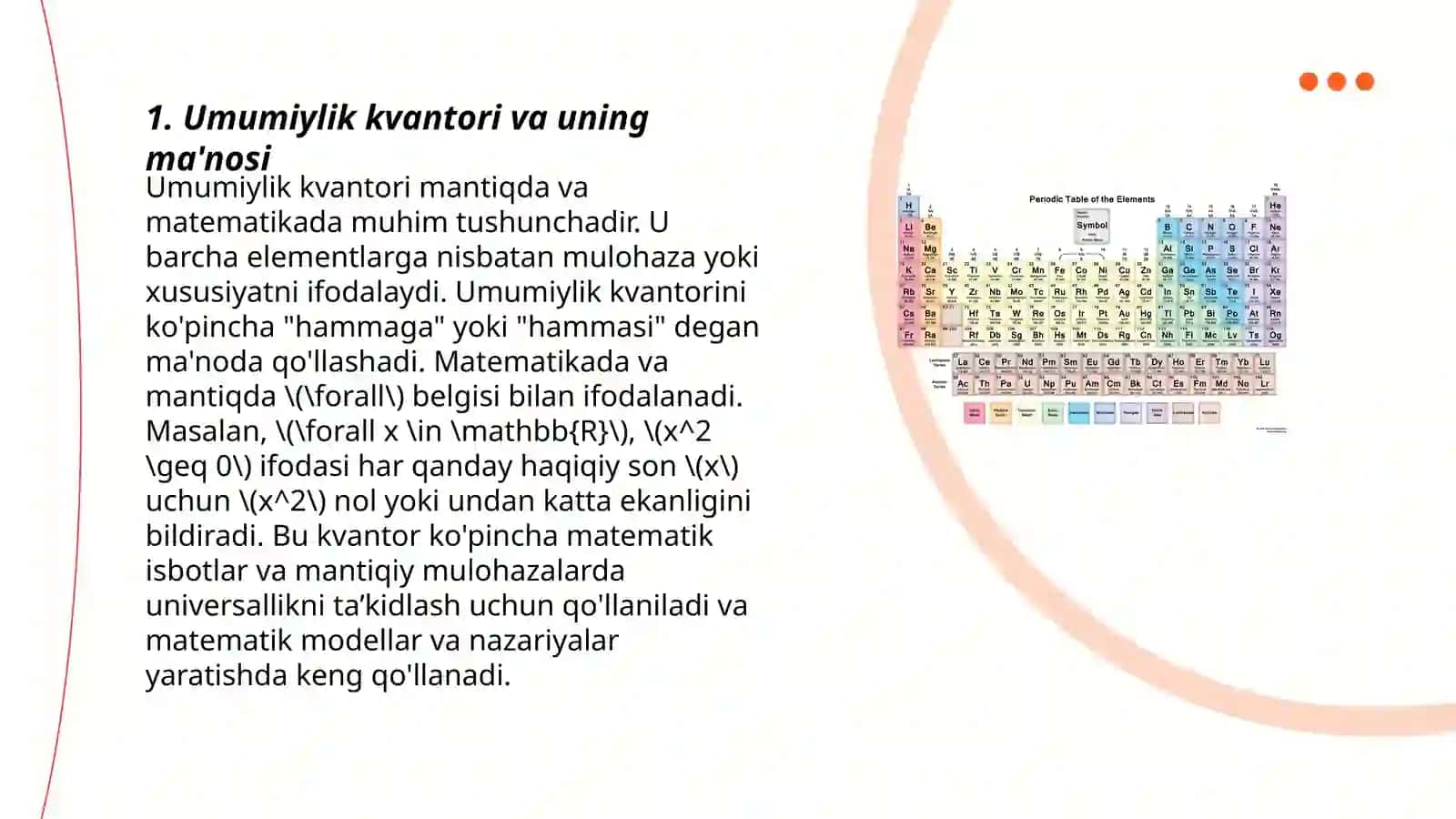 Umumiylik va mavjudlik kvantorlari 3