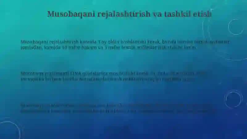 Tanlangan sport turida rejalashtirish va hakamlik faoliyati 3