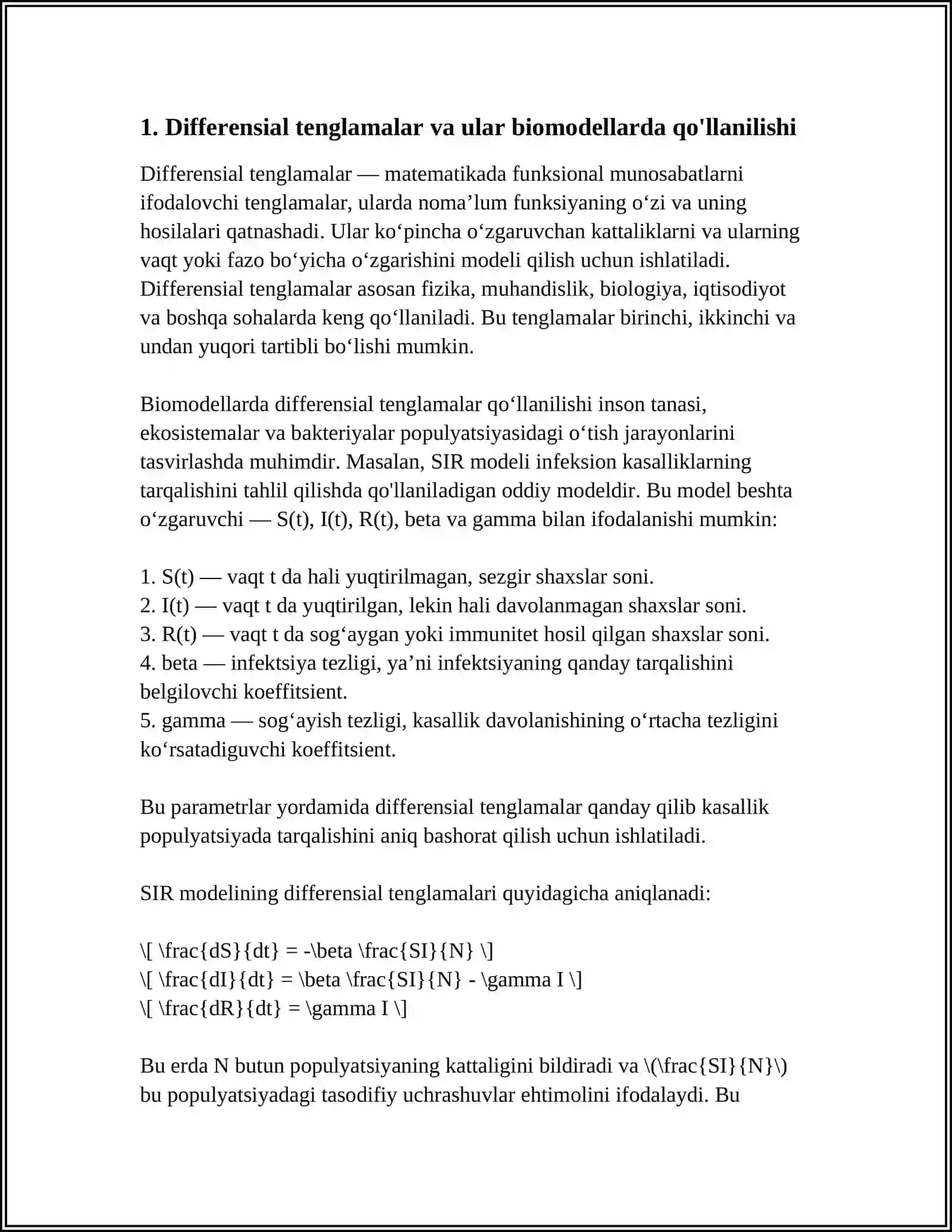 BIOLOGIYA VA MEDITSINADA DIFFERENSIAL HISOB TATBIQLARI 3