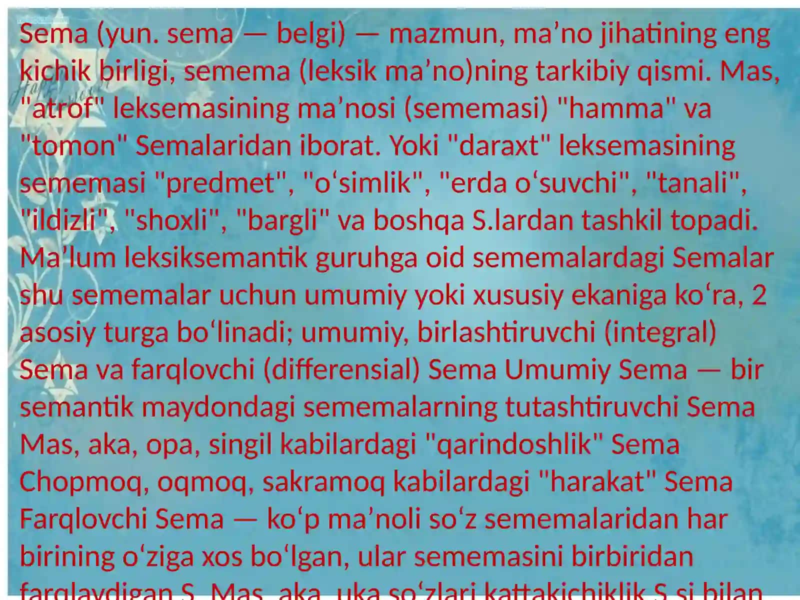 Semema va sema munosabati 3