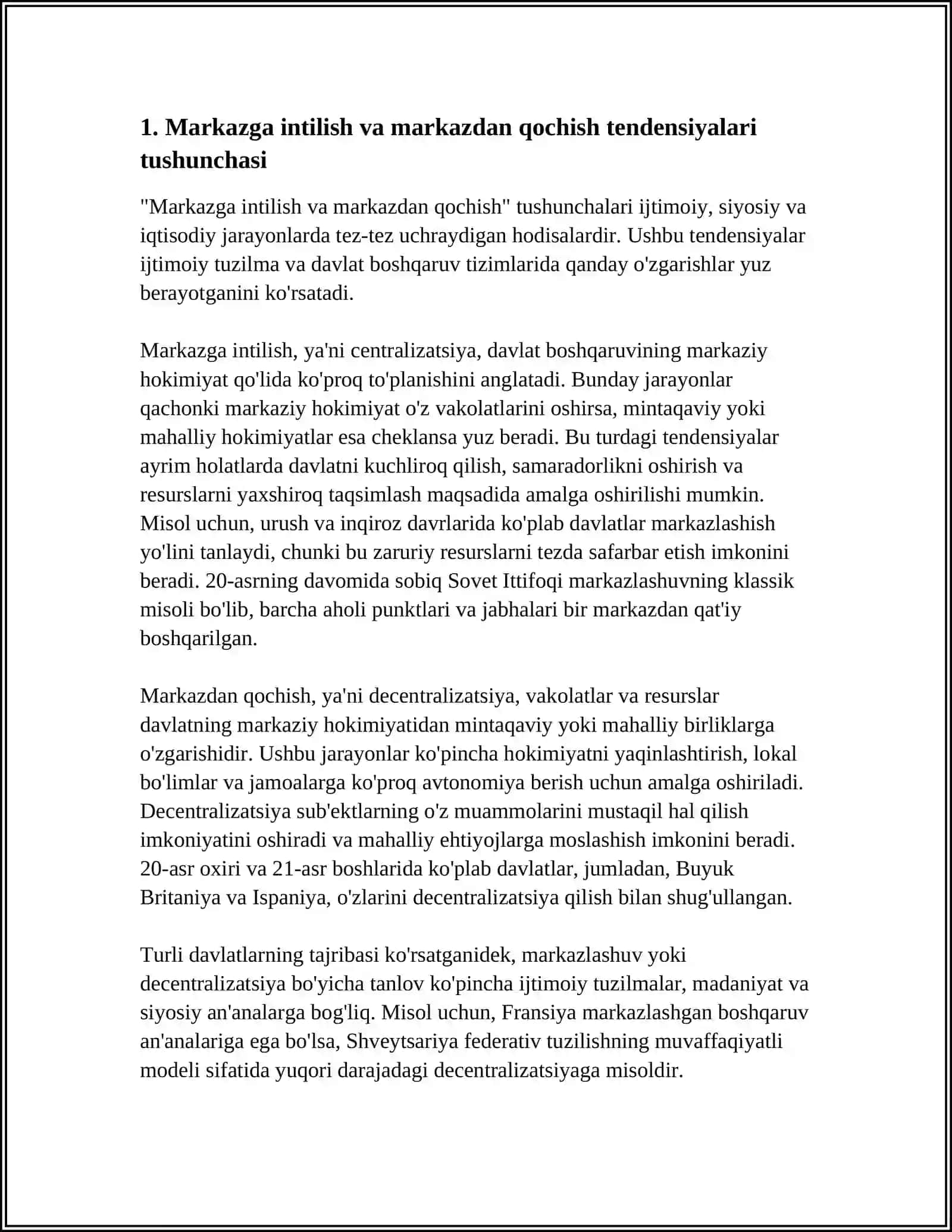 MARKAZGA INTILISH VA MARKAZDAN QOCHISH TENDENSIYALARNI ANIQLASH 3