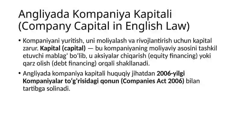 Kompaniyalar kapitali va biznesni moliyalashtirish 3