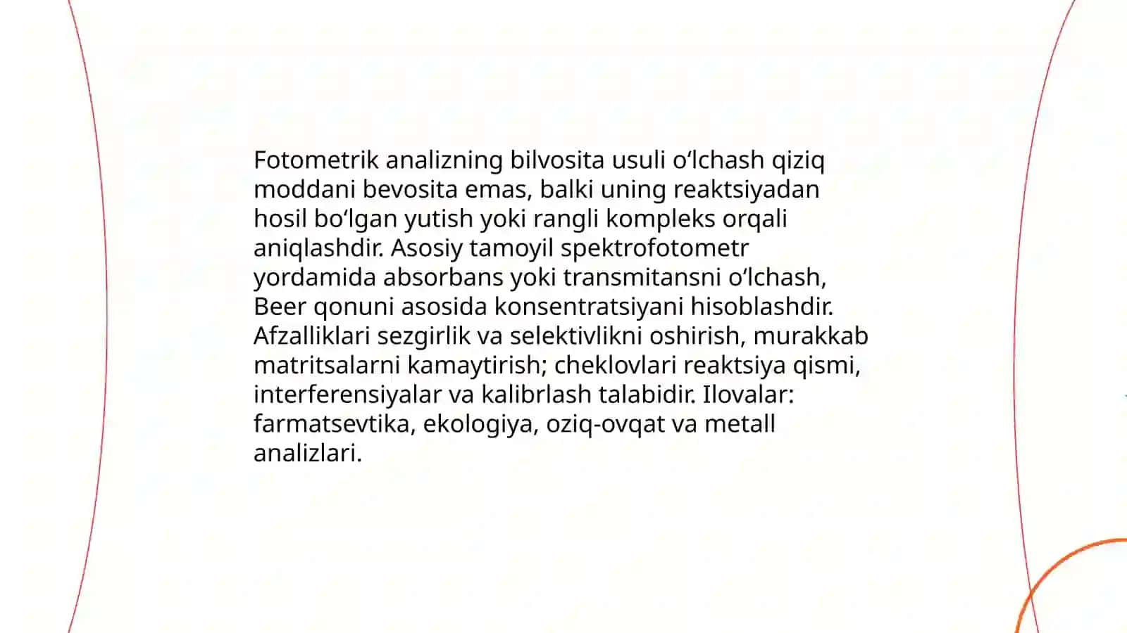 Fotometrik analizning bilvosita usuli 3