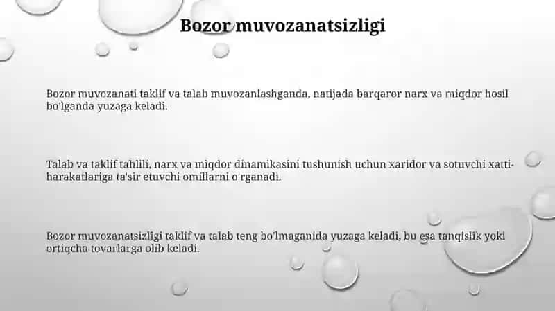 Mahalliy Bozorda Talab va Taklif Tahlili va Bozor Muvozanati 3