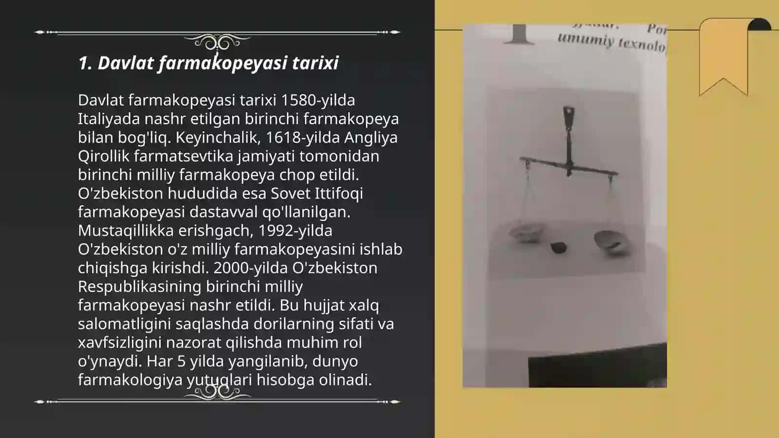Davlat farmakopeyasi.Tarixi.Tuzilishi.Dori turlari texnalogiyasida qo'llaniladigan terminlar.Dorixona sharoitida dori ishlab chiqarish qoidalari 3