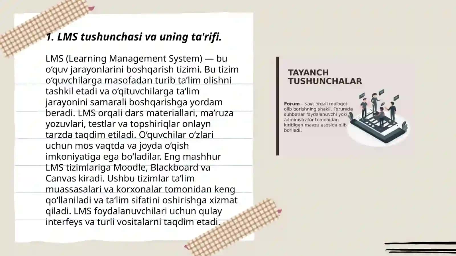 LMS tushunchasi. Ta’limni boshqarish tizimlari 3