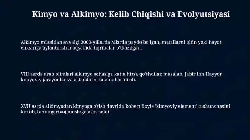 Kimyo va Alkimyo: Kelib Chiqishi va Evolyutsiyasi 3