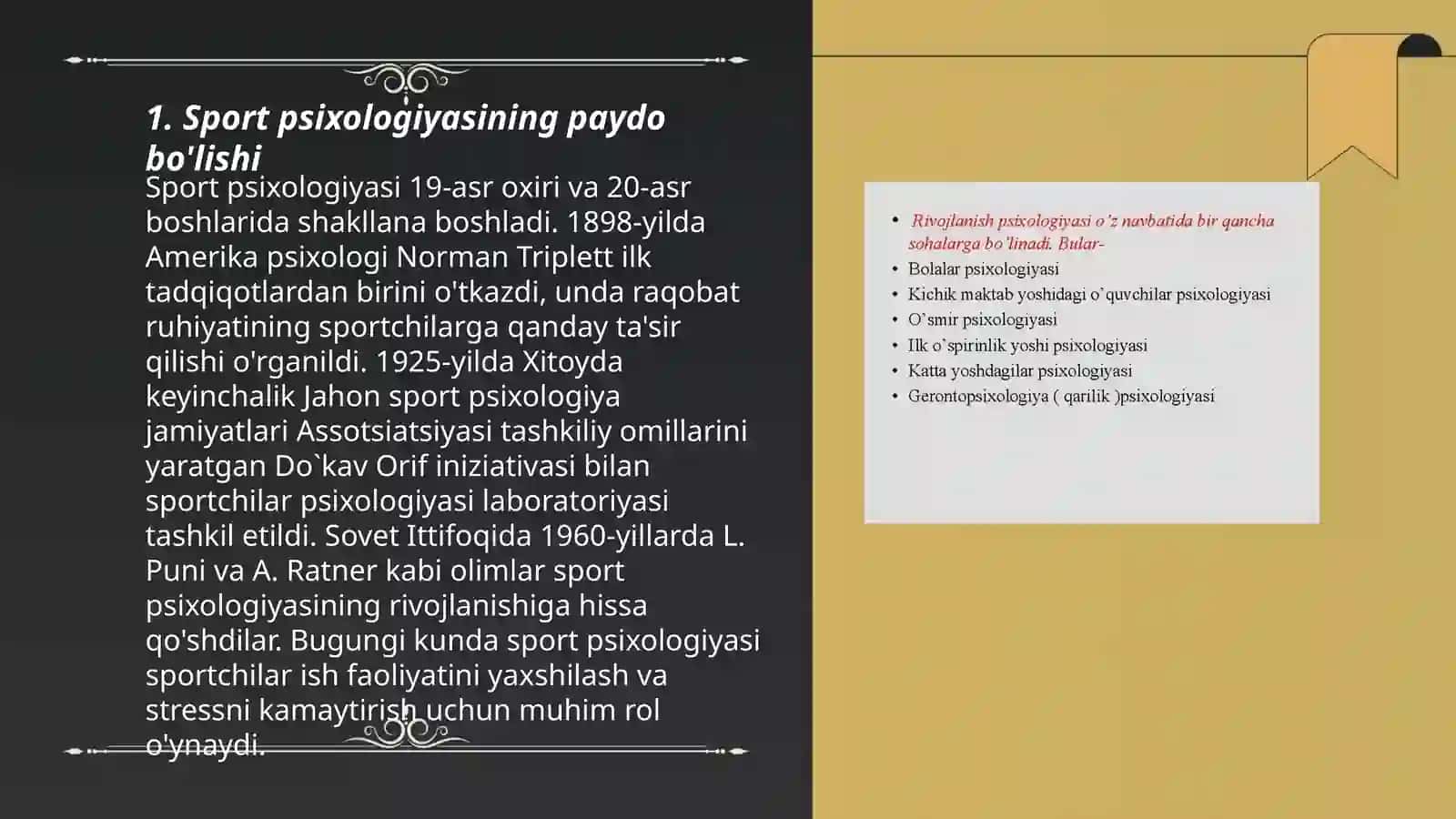 Sport psixologiyasi fani tarixi 3