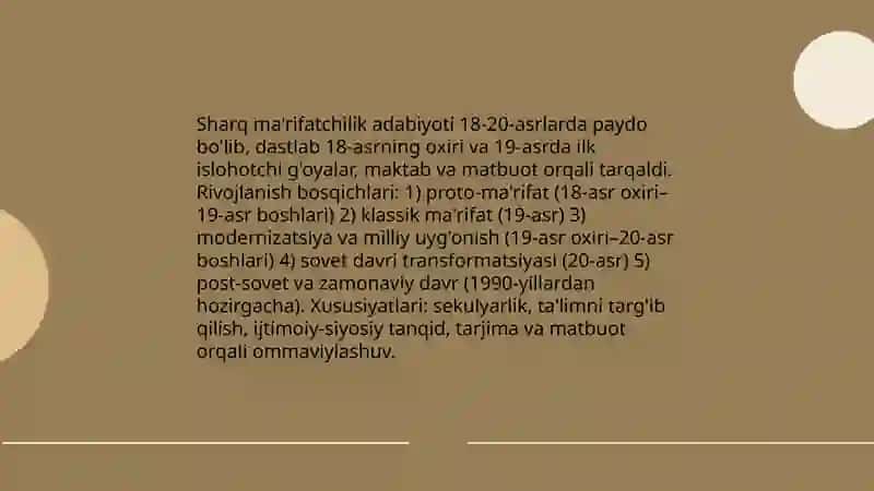 Sharq ma'rifatchilik adabiyoti 3