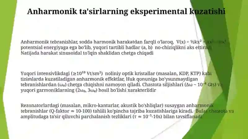 Angarmonik ossilyatorning tebranishlari 3