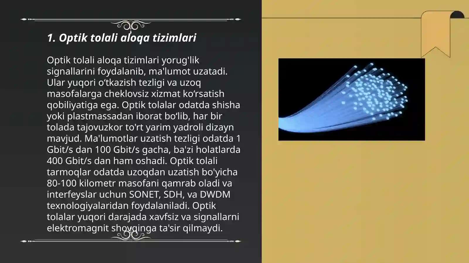 Optik tolali aloqa tizimlari 3