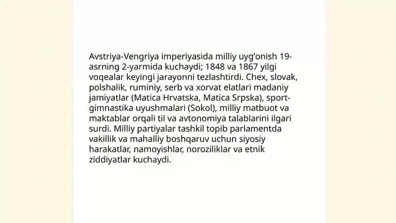 Avstriya-Vengriya davlatida ichki siyosiy vaziyatning keskinlashuvi 3