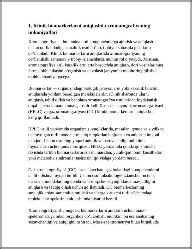 XROMATOGRAFIYANING TIBBIY IZLANISHLARDAGI IMKONIYATLARI 3