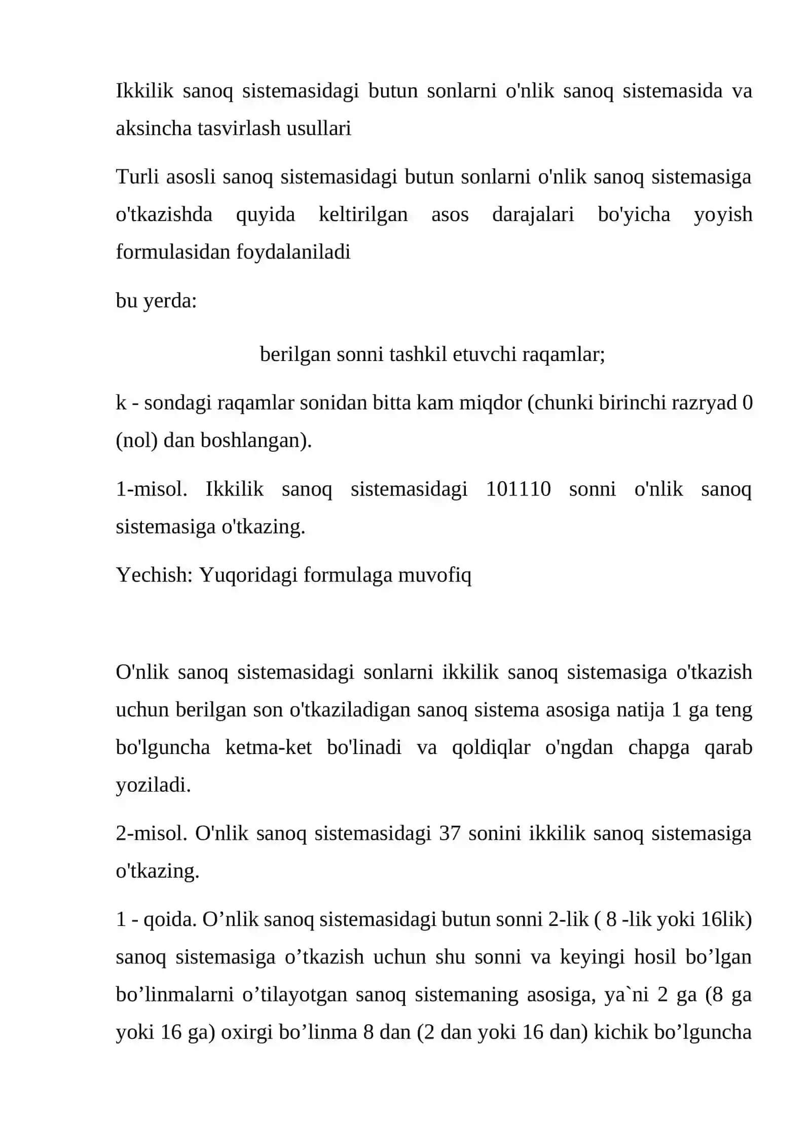 Ikkilik sanoq sistemasining tadbiqi 3